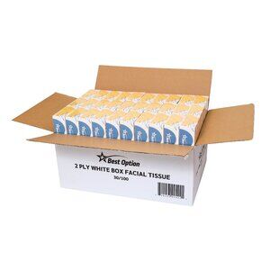Soft 2-Ply Facial Tissue, White, 100-Count Box Professional, Gentle and Durable